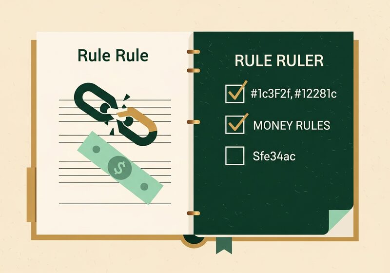 Flat illustration for the article 3 money rules you can break
