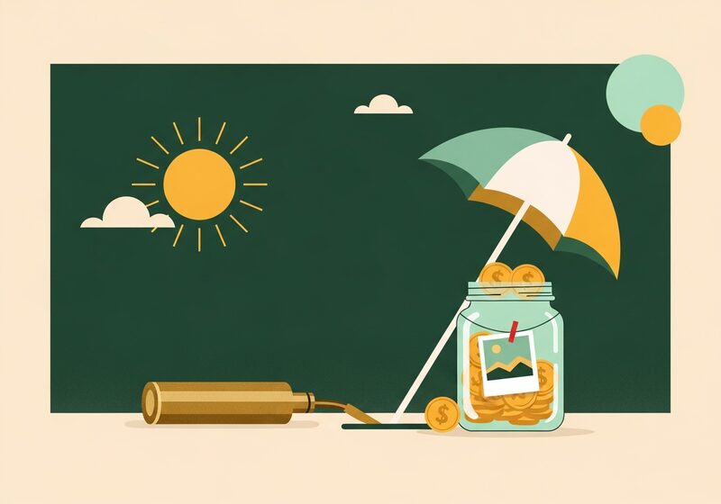 Flat illustration for the article Your no-debt summer starts here