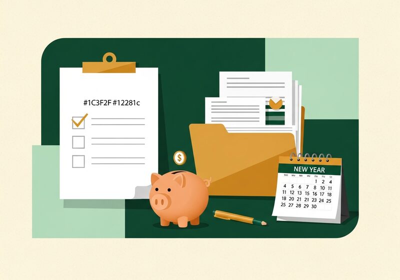 Flat illustration for the article 6 personal finance resolutions you can actually stick to