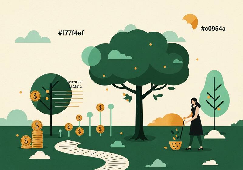 Flat illustration for the article Secrets to being smart with money
