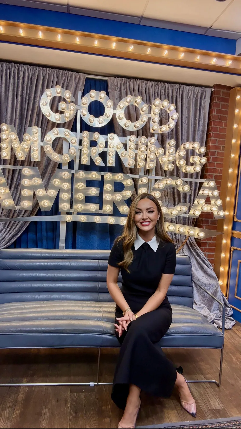 Nicole Lapin on the Good Morning America set