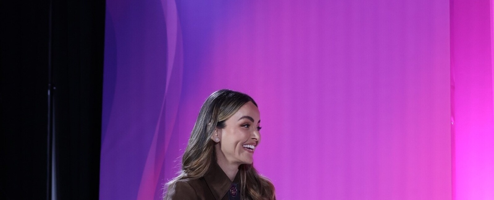 Nicole Lapin moderating at TheWrap Power Women Summit in Beverly Hills in 2025