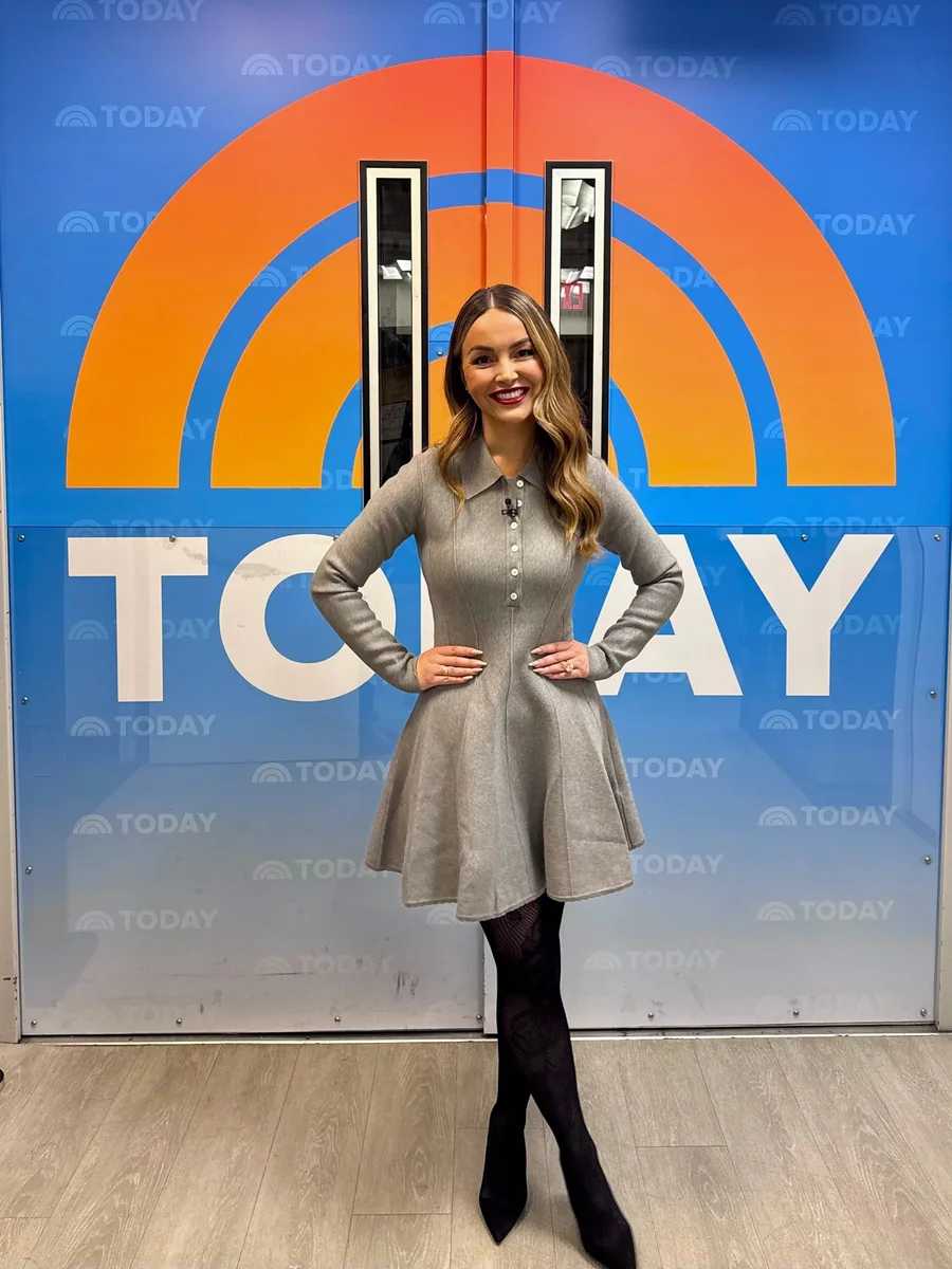 Nicole Lapin in the orange TODAY logo doorway