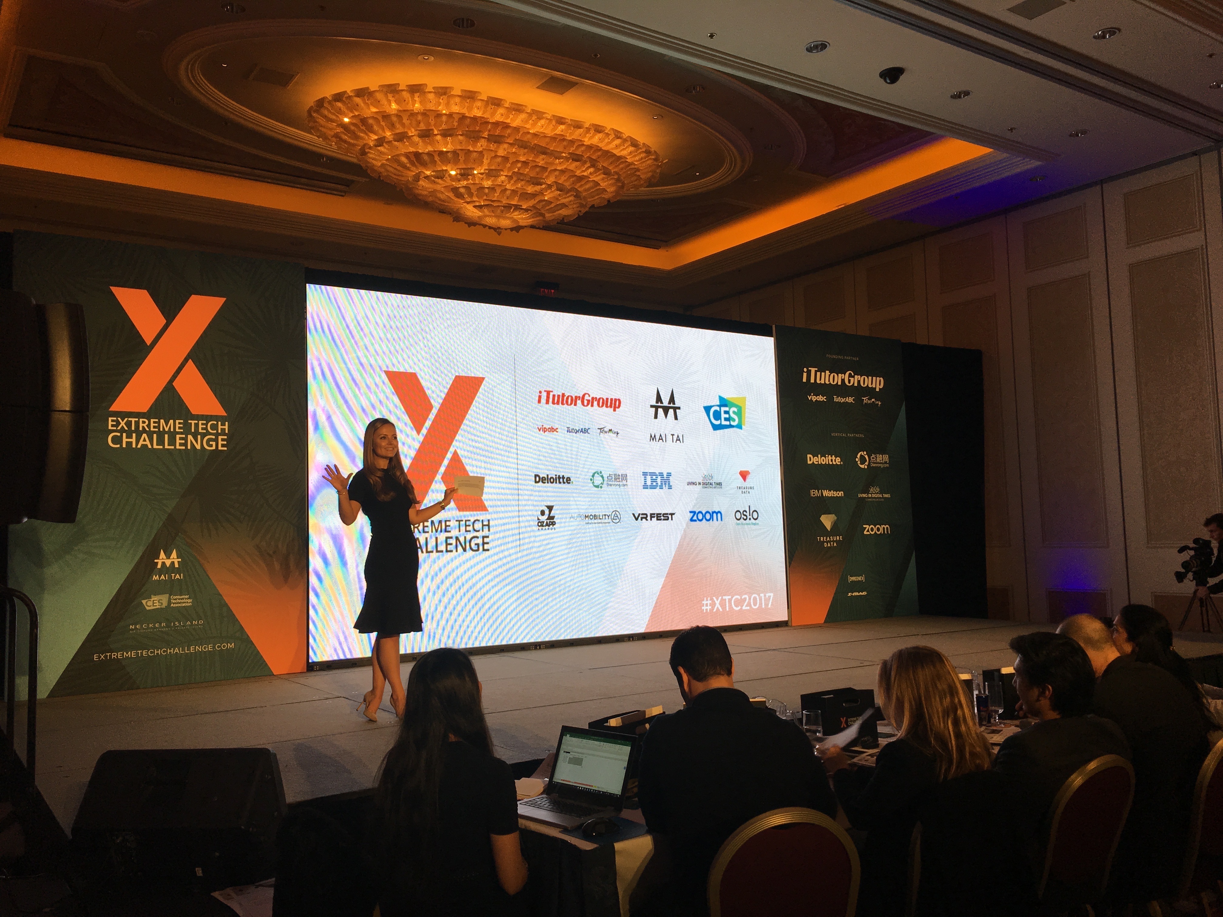 Nicole Lapin speaking at the Extreme Tech Challenge