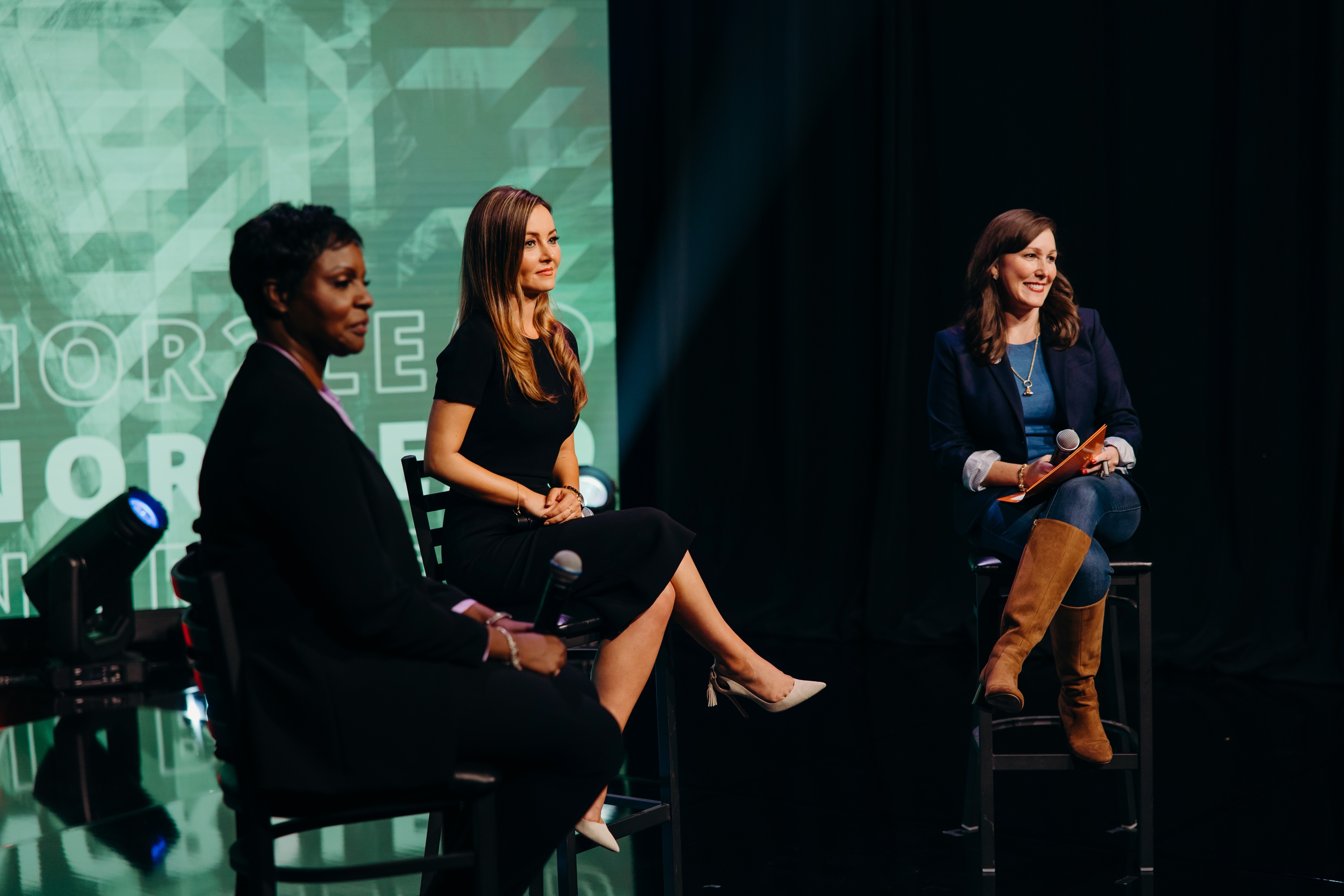 Nicole Lapin taking part in a panel conversation