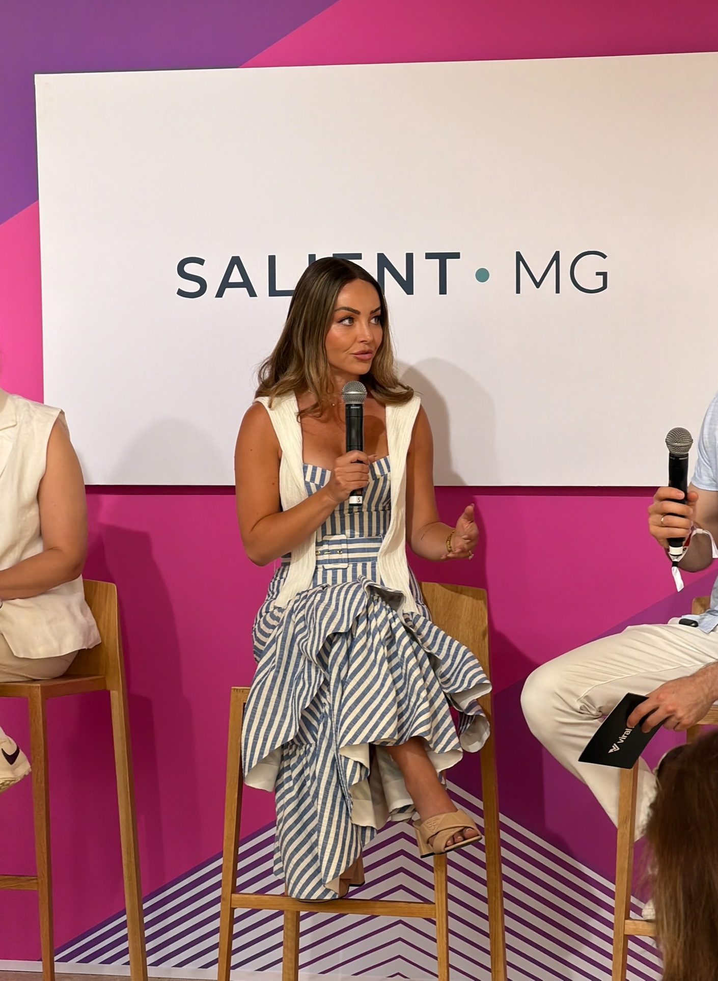 Nicole Lapin speaking on a panel